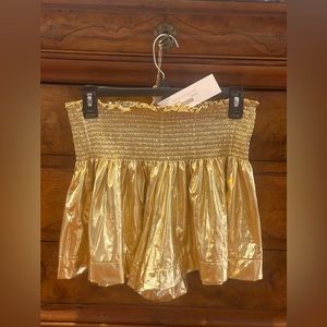 Queen of Sparkles Gold Swing Shorts Size Medium